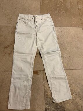 Levi's Women's White Straight-Leg Button-Fly Jeans
